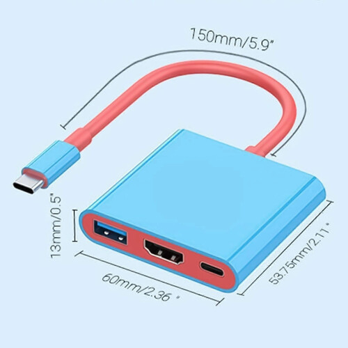 Φορητή βάση τηλεόρασης 3 σε 1 USB C Game Station με προσαρμογέα θύρας USB3.0 USB C HDTV για κο 2