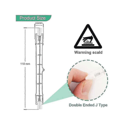 Λαμπτήρας αλογόνου R7s 200W 230V 118mm με δυνατότητα ρύθμισης φωτισμού, συσκευασία 1