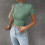 Women's Short Sleeve T-Shirt Basic  Workout Top  Neck-Green M 3