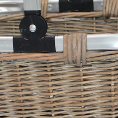 Grey Wash Folding Aluminium  Handle Shopping Basket 2