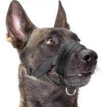 Myk nylonmunnkurv til hund, antibitt, antibjeffing, antitygge, justerbar ring (xl, svart)_M