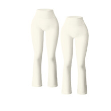 Bootcut Yoga Pants Women, Seamless Ribbed High Waist Flared Yoga Pants For Gym Dailywear