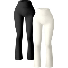 Bootcut Yoga Pants Women, Seamless Ribbed High Waist Flared Yoga Pants For Gym Dailywear