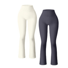 Bootcut Yoga Pants Women, Seamless Ribbed High Waist Flared Yoga Pants For Gym Dailywear