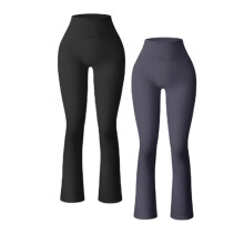 Bootcut Yoga Pants Women, Seamless Ribbed High Waist Flared Yoga Pants For Gym Dailywear