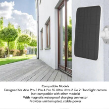 12W Solar Panel Charger IP65 Waterproof Magnetic Charging Security Camera Solar Power Supply for Arlo Pro 3 Pro 4 Ultra 2 Go 2 White_M