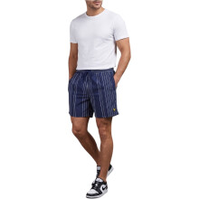 (Navy and White Stripe, M) Lyle And Scott Mens Swim Stripe Shorts Casual