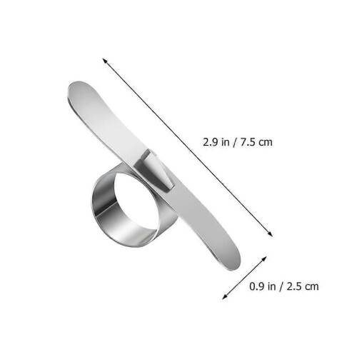 Set 4Pcs Stainless Steel Orange Peelers Ergonomic Ring Fruit Peelers (Silver)_M 1