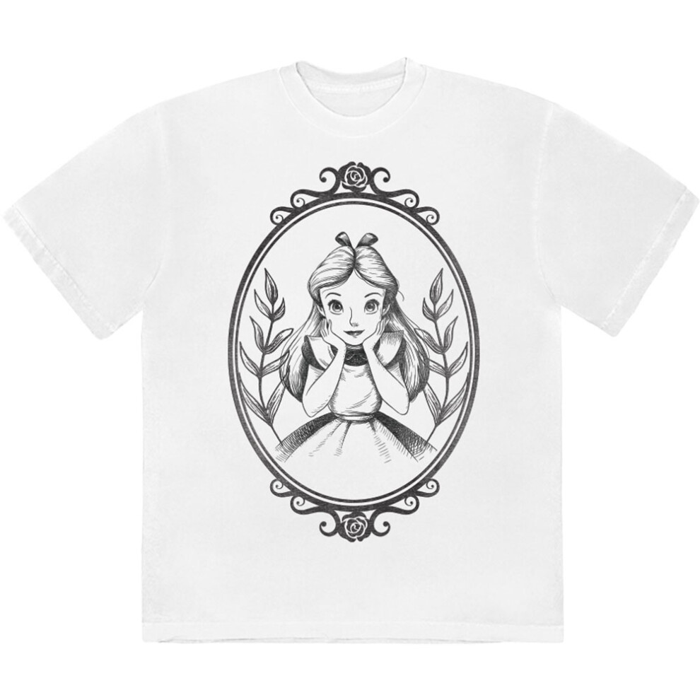 Disney (Xl, ) Alice In Wonderland Pose Border T Shirt White