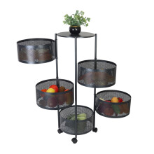 Carrello da cucina con ripiani girevoli - Metallo, ruote, contenitore