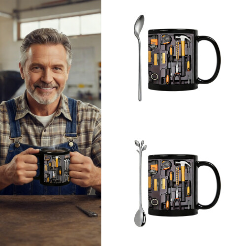 Artistic Cup Coffee Cup Toolbox Pattern-With regular spoon 2