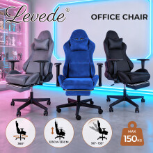 (Grey) Levede Office Gaming Chair Luxury Warm Recliner