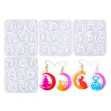 High Quality Silicone Moon Series Ear Jewelry Mold for Creating Unique Moon Themed Earrings Suitable for Beginners