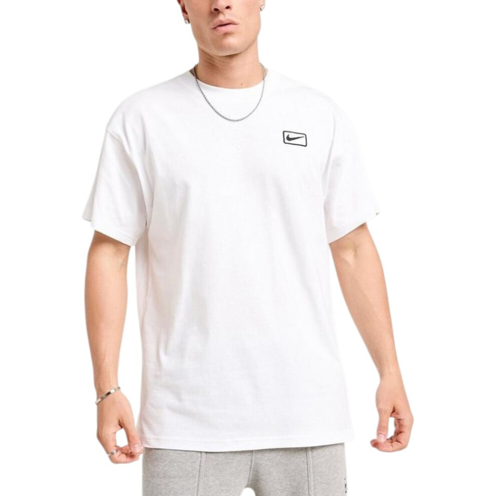 Nike (, L) Mens T-Shirt Crew Neck Pullover Tee White