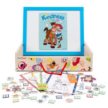 Disney Toy Story Creation Station Wooden Carry Case 110 Piece Kit with Alphabet, Magnets, Colouring Sheets, Pen, Eraser, Age 3+