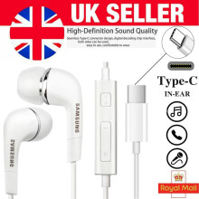 Genuine Samsung USB-C Type C In-Ear Headphones Wired Earbuds with Mic & Volume Control for Galaxy S23 S22 S21 S20, Pixel, Huawei
