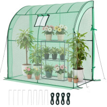 Tuinserre-Duoku- met 3-niveau Plank- Wandserre- voor Potplanten en Bloemen 198x100x200 cm-Groen