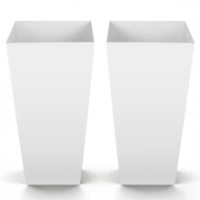 Lot de 2 Jardinières Hautes de 66,5 cm-Duoku-idéales pour Plantes en Intérieur et Extérieur-Terrasse ou Jardin-Blanc