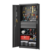 Armário de Armazenamento Metálico 76x38x180 cm-Duoku-Capacidade de 81,5 kg por Prateleira, Ideal para Garagem, Oficina e Escritório