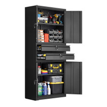 Metalen Opbergkast 76x38x180 cm - Duoku - Capaciteit van 81,5 kg per Plank, Ideaal voor Garage, Werkplaats, Kantoor en Wasruimte