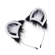 Kids Flying Mouse Ear Hairband Soft Hair Band-black and white
