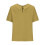 Women's cotton and linen top solid color collared-apricot L 3