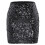 Women Gradient Sequins Sparkly Stretch Bodycon Hip Wrap-Black S 1