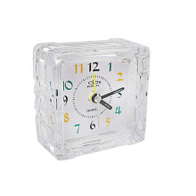 Small Square Quartz Bedside Clocks Desk Beep Alarm Clock Kids Students Clocks Gifts for Home Travel Office Random Colour