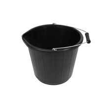Black Bucket Multi Purpose Plastic Bucket with Handle Heavy Duty Plasterers Tub for Water Mixing Storage Plants Succulents Party Favors Organizing 32c