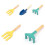 3pcs Metal Gardening Tools Set Trowel Fork Rake - Random Colour 1