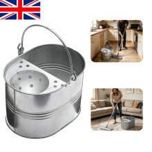 13L Large Metal Mop Bucket with Handle for Home Office General Cleaning Kitchen Bathroom Use 32 x 23cm