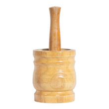 Wood Mortar and Pestle Natural Edge Kitchen Mortar Sustainable Herb Spice Mortar for Grinding Garlic Papaya Salad 10 x 13cm