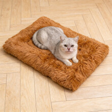 Soft Fluffy Plush Flat Animal Pet Sleeping Bed Dog Cat Bed Mattress XL 70 x 60 x 10cm Random Color