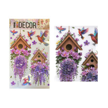 3D Effect Wall Stickers Bird Floral Pattern Wall Sticker Living Room Door Decor 23.8 x 13.7 Inch Random Designs Sent
