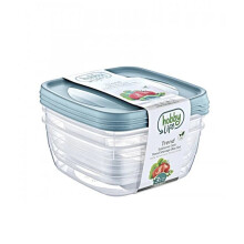 3PCS 2.5L Square Plastic Food Storage Container for Home Kitchen Random Colours
