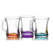 3PCS Zen Coral Glass Tea Mug 225cc Clear Glass Cups Home Kitchen Random Color