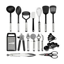 17PCS Cooking Utensil Plastic Kitchen Tool Utensil Cutlery Set Cooking Spatula Spoon Can Opener Peeler Whisk