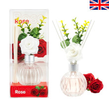 White Polyester Stick Aroma Diffusers Set Air Fresheners With Fake Flower Scented Diffuser Home Fragrance for Bathroom Bedroom Living Room