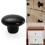 38mm Ceramic Single Hole Cupboard Handles Drawer Pulls Kitchen Cabinet Knobs - Black 1