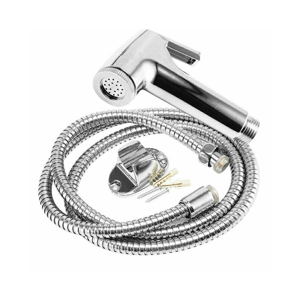 Chrome Muslim Shower Head and Hose Bidet Spray Tap for Toilet Hygienic