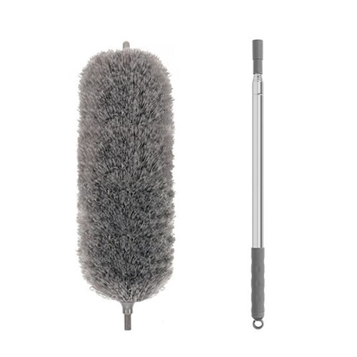Extendable Feather Duster Long Duster Magic Cobweb Duster Brush - Grey