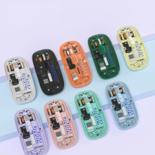 New Bluetooth Dual-Mode Three-Mode 5.0 Silent 2.4g Mouse Transparent Charging Model Suitable for Apple Huawei