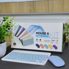 Rechargeable Bluetooth Keyboard Mouse Kit Slim Quiet Design Multi-Device Compatible for Windows Mac iOS Android 4?2.4G & Bluetooth Wireless Keyboard a