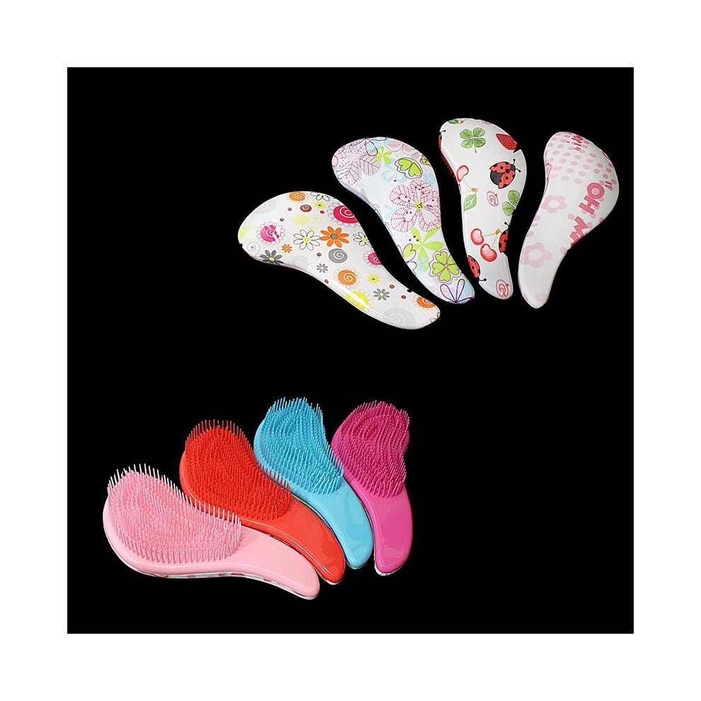 Professional Detangling Hair Brush Silicone Brush Printed Comb for Hairstyling - Random Colour