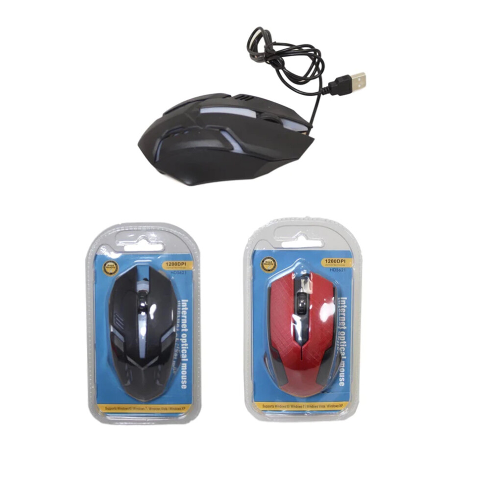 Computer Wi Mouse Available In And 14Cm Internet Optical Mouse - Random Colour Red/Black 5051225916923