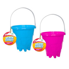 Plastic Beach Bucket Sand Children Toy Sandcastle Bucket 15 x 15cm Randon Colours