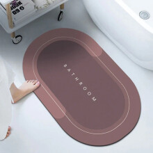 Bathroom Absorbent Bath Mat Long Oval 59cm Assorted Copywriting and Colours - Random Sent