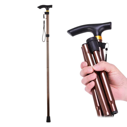 Adjustable Aluminium Cane Easy Folding Lightweight Walking Stick Assorted Colours