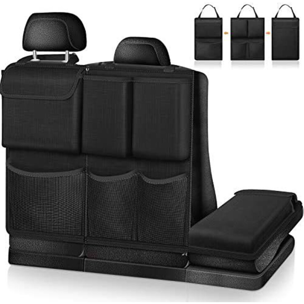 Detachable Seat Back Hanging Organisers Storage Bag With Zippers Large Capacity For Jeeps Suvs Vans - Black