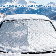 Car Windshield Snow Cover Winter Windscreen Covers Windproof Frost and Ice Removal for SUV Truck Sedan Van 65" x 49.6"